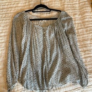 Gray floral blouse